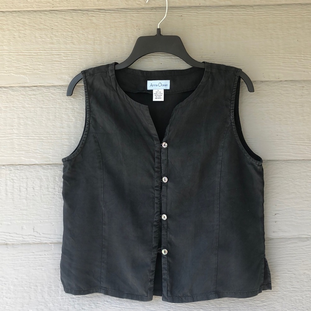 Silk Button-Down Tank